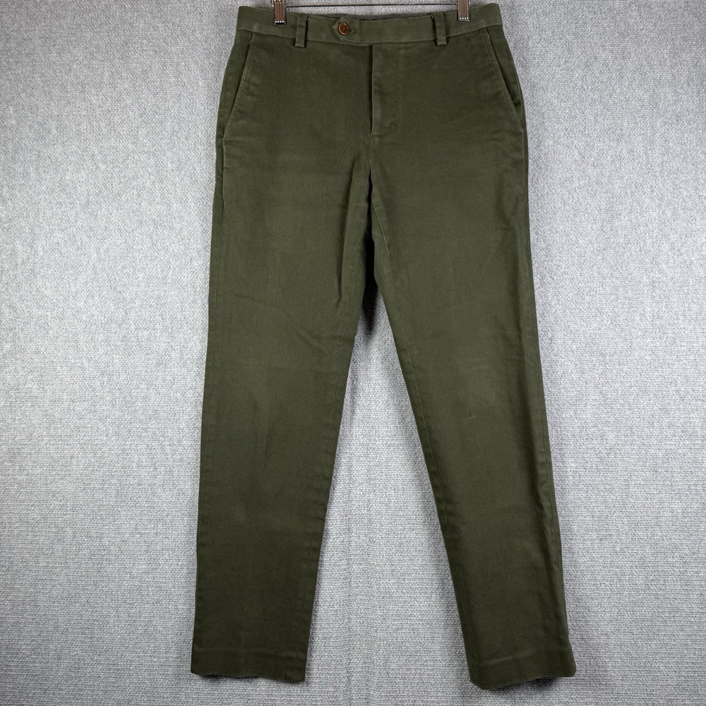 Brooks Brothers Pants 32x31 Green Milano Fit Mens Chinos Dress Cotton Blend